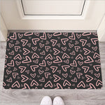 Cute Pink Heart Pattern Print Rubber Doormat