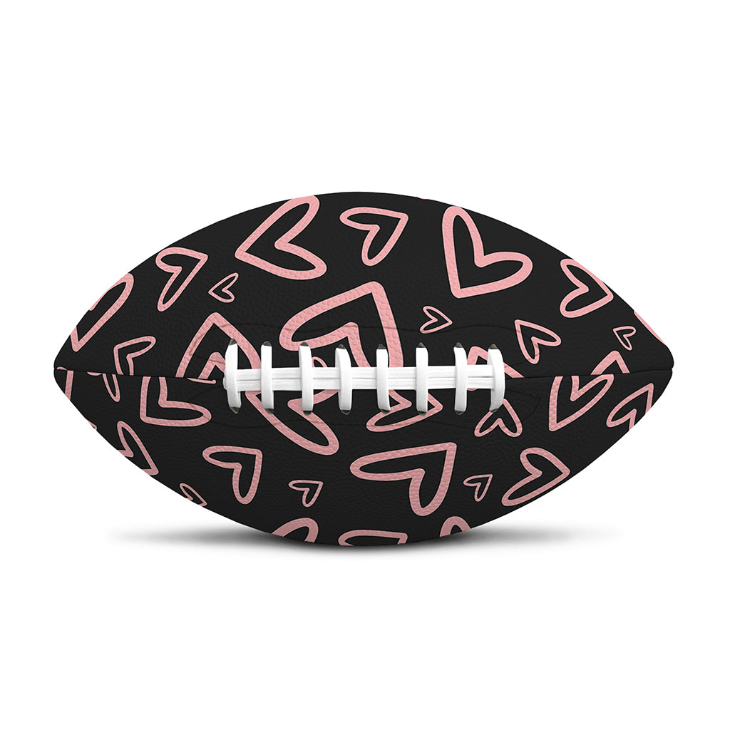 Cute Pink Heart Pattern Print Rugby Ball