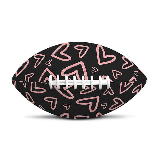 Cute Pink Heart Pattern Print Rugby Ball