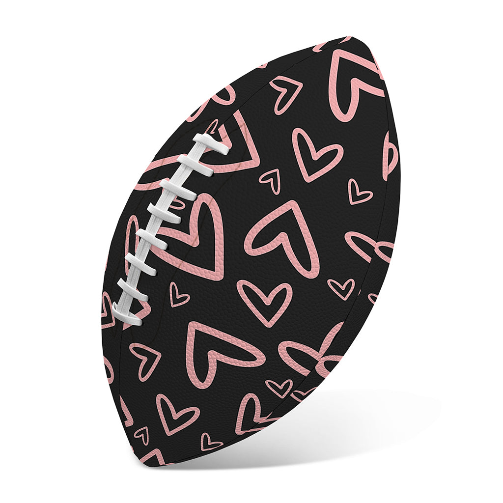 Cute Pink Heart Pattern Print Rugby Ball