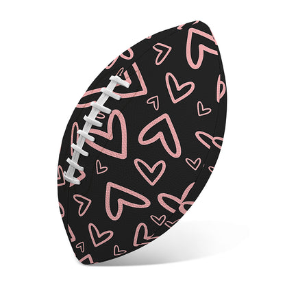 Cute Pink Heart Pattern Print Rugby Ball