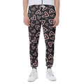 Cute Pink Heart Pattern Print Joggers