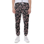 Cute Pink Heart Pattern Print Scuba Joggers