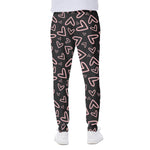 Cute Pink Heart Pattern Print Scuba Joggers
