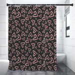 Cute Pink Heart Pattern Print Shower Curtain