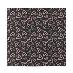 Cute Pink Heart Pattern Print Silk Bandana