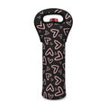 Cute Pink Heart Pattern Print Single Neoprene Wine Tote