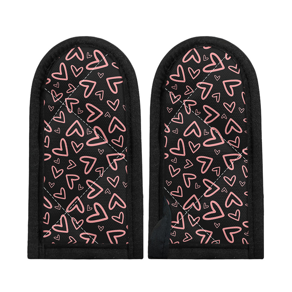 Cute Pink Heart Pattern Print Skillet Handle Cover