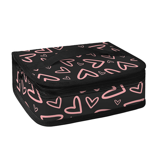 Cute Pink Heart Pattern Print Small Lunch Bag