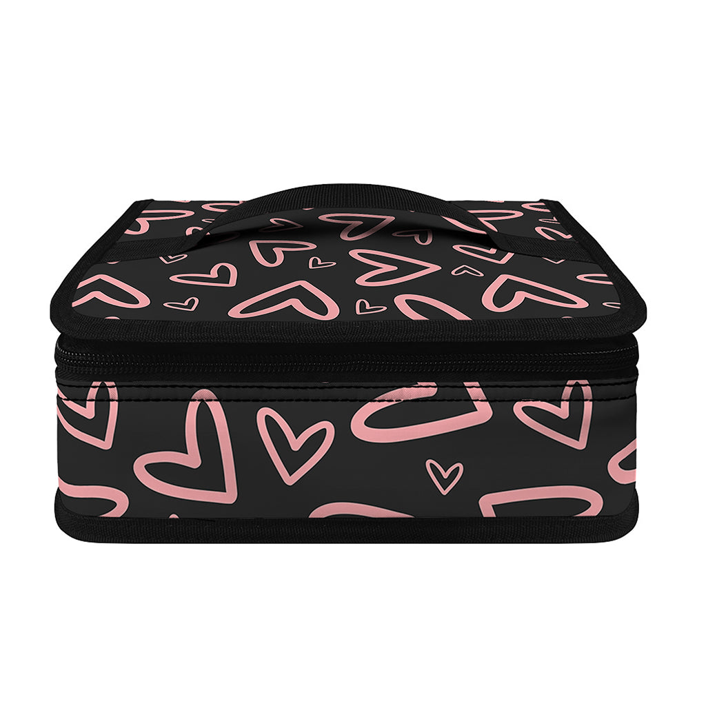 Cute Pink Heart Pattern Print Small Lunch Bag