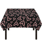 Cute Pink Heart Pattern Print Tablecloth