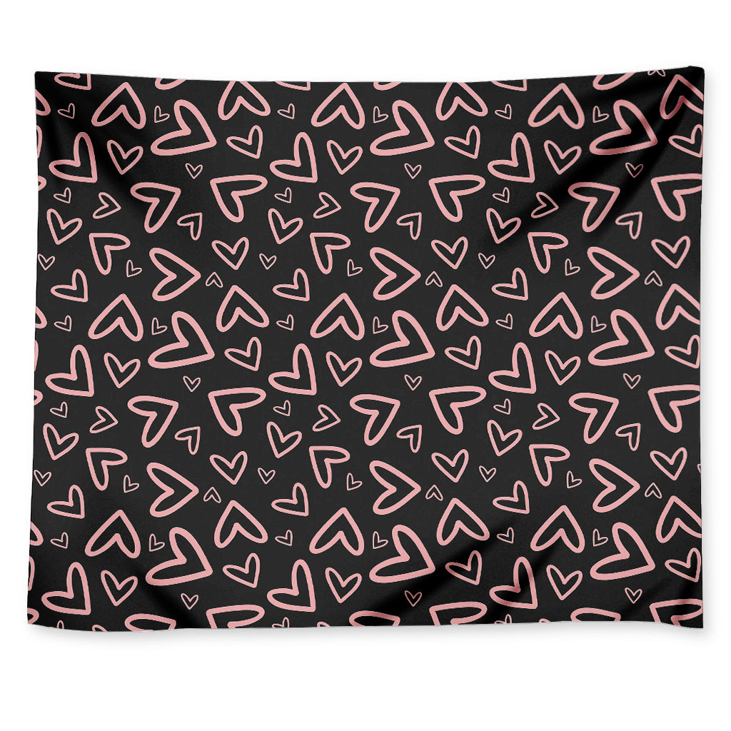 Cute Pink Heart Pattern Print Tapestry
