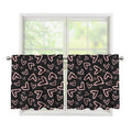 Cute Pink Heart Pattern Print Tier Curtains
