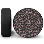 Cute Pink Heart Pattern Print Tire Cover