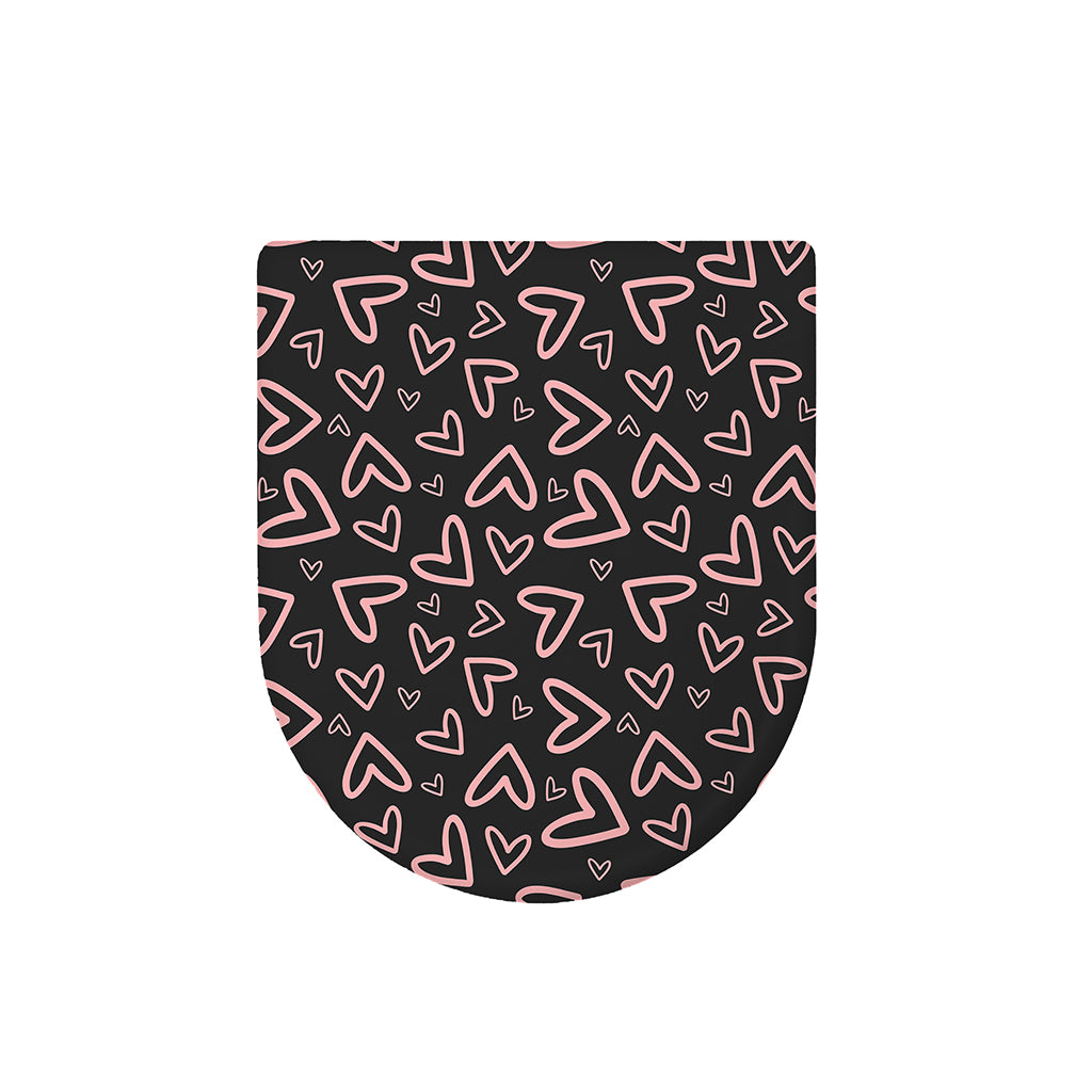 Cute Pink Heart Pattern Print Toilet Lid Cover