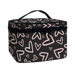 Cute Pink Heart Pattern Print Travel Makeup Bag