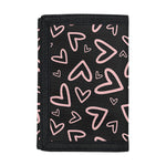 Cute Pink Heart Pattern Print Trifold Wallet