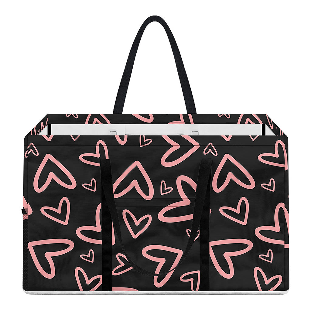 Cute Pink Heart Pattern Print Utility Tote Bag
