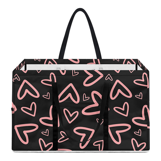 Cute Pink Heart Pattern Print Utility Tote Bag