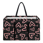 Cute Pink Heart Pattern Print Utility Tote Bag
