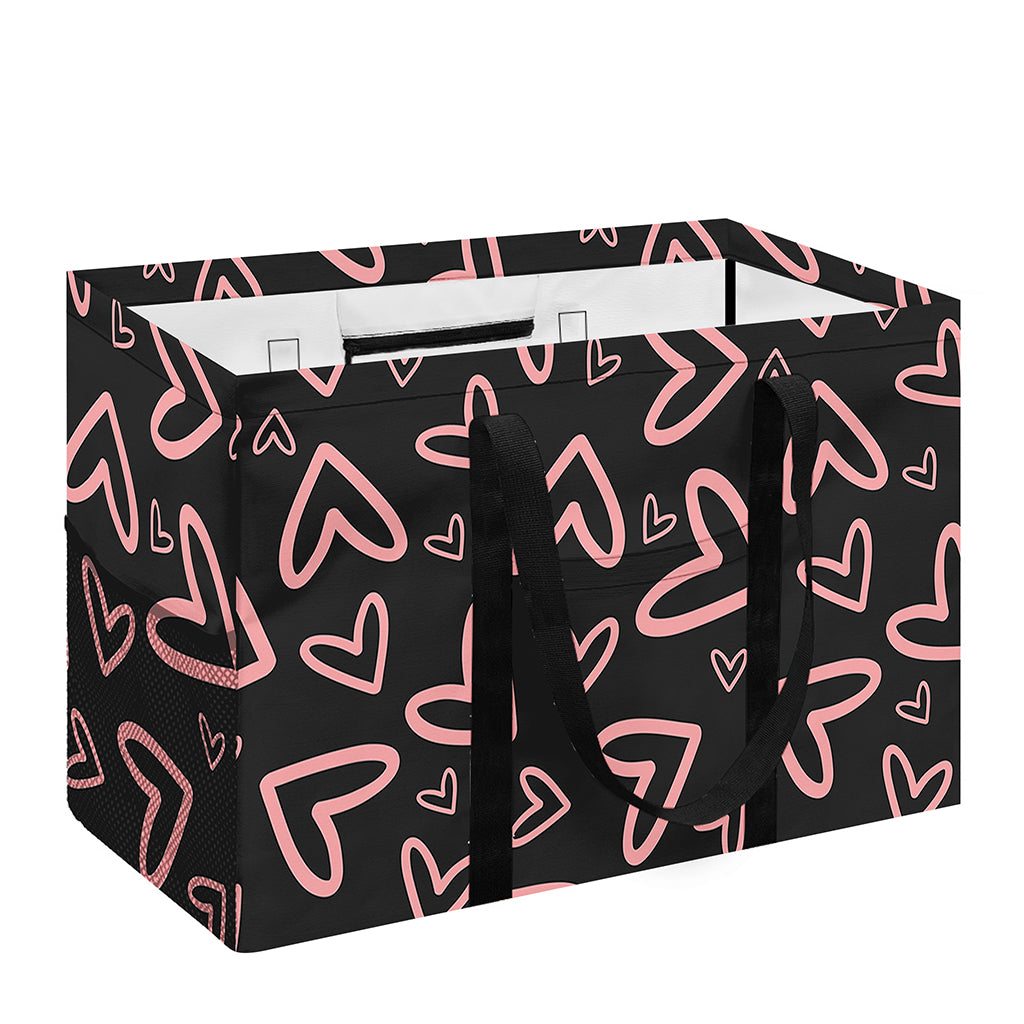 Cute Pink Heart Pattern Print Utility Tote Bag