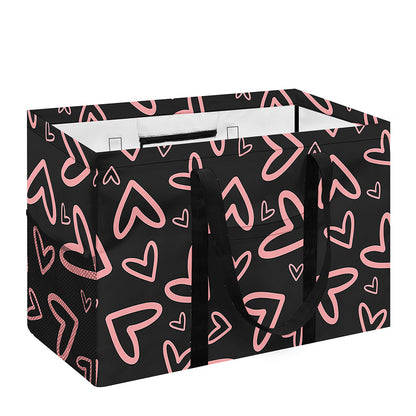 Cute Pink Heart Pattern Print Utility Tote Bag