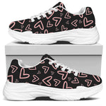 Cute Pink Heart Pattern Print White Chunky Shoes