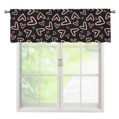 Cute Pink Heart Pattern Print Window Valance