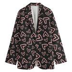 Cute Pink Heart Pattern Print Women's Blazer