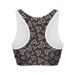 Cute Pink Heart Pattern Print Women's Sports Bra