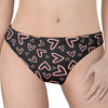 Cute Pink Heart Pattern Print Women's Thong