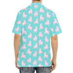 Cute Pink Llama Pattern Print Aloha Shirt