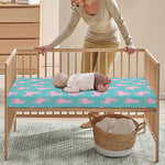 Cute Pink Llama Pattern Print Baby Crib Sheet