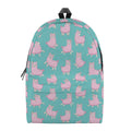 Cute Pink Llama Pattern Print School Backpack