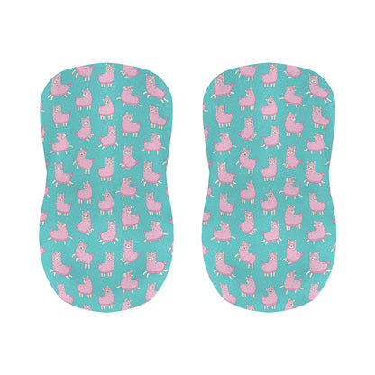 Cute Pink Llama Pattern Print Bar Stool Covers