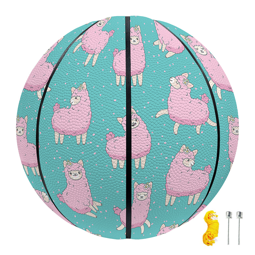 Cute Pink Llama Pattern Print Basketball