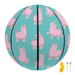 Cute Pink Llama Pattern Print Basketball
