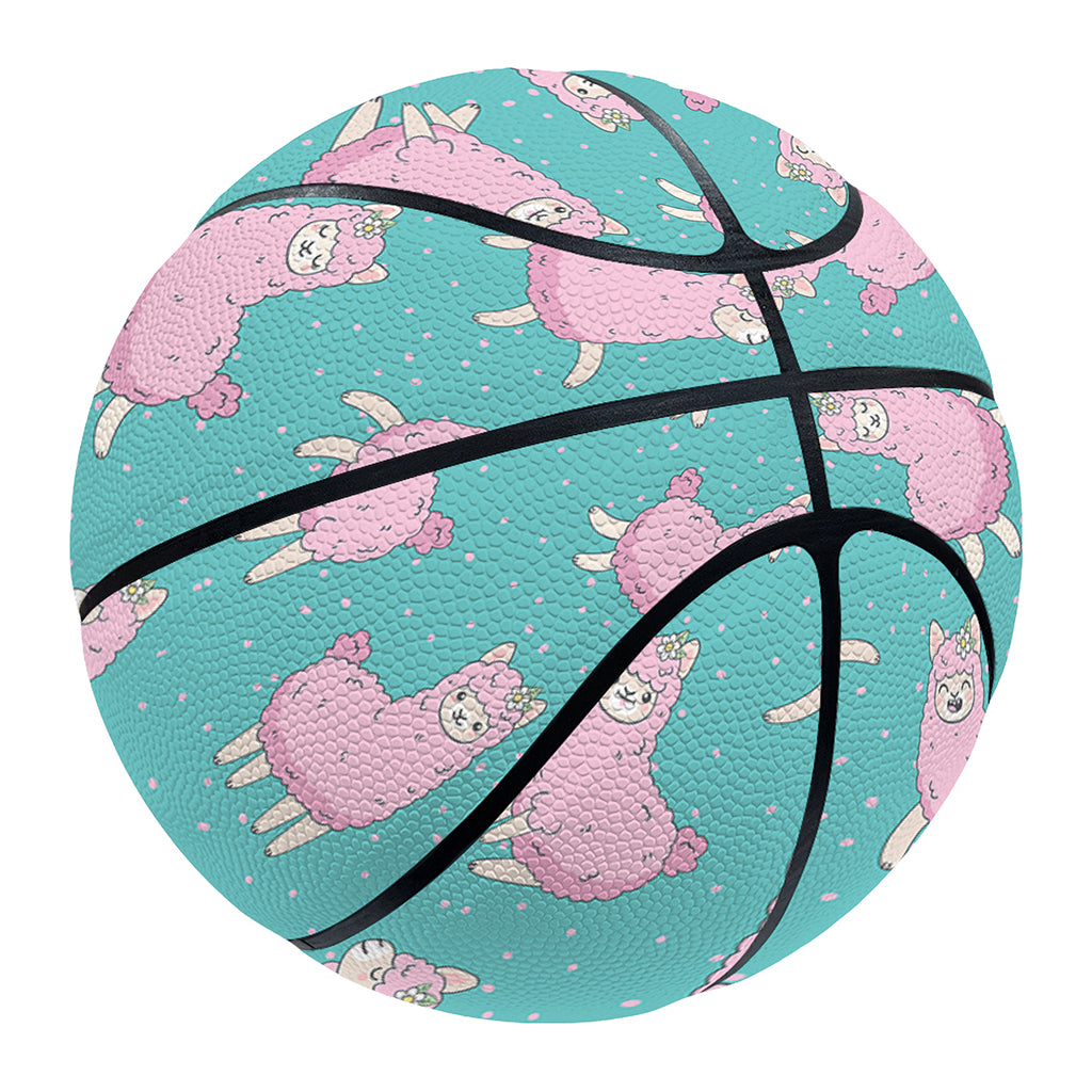 Cute Pink Llama Pattern Print Basketball