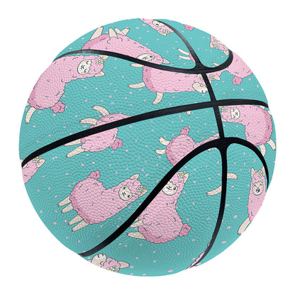 Cute Pink Llama Pattern Print Basketball