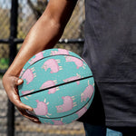 Cute Pink Llama Pattern Print Basketball