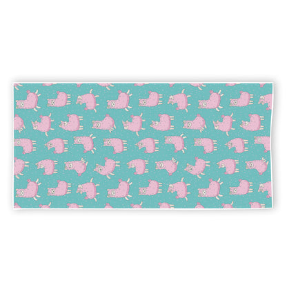 Cute Pink Llama Pattern Print Beach Towel