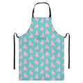 Cute Pink Llama Pattern Print Bib Apron With Pocket