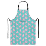 Cute Pink Llama Pattern Print Bib Apron With Pocket