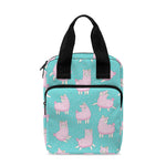 Cute Pink Llama Pattern Print Bible Tote Bag