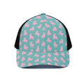 Cute Pink Llama Pattern Print Black Mesh Trucker Hat