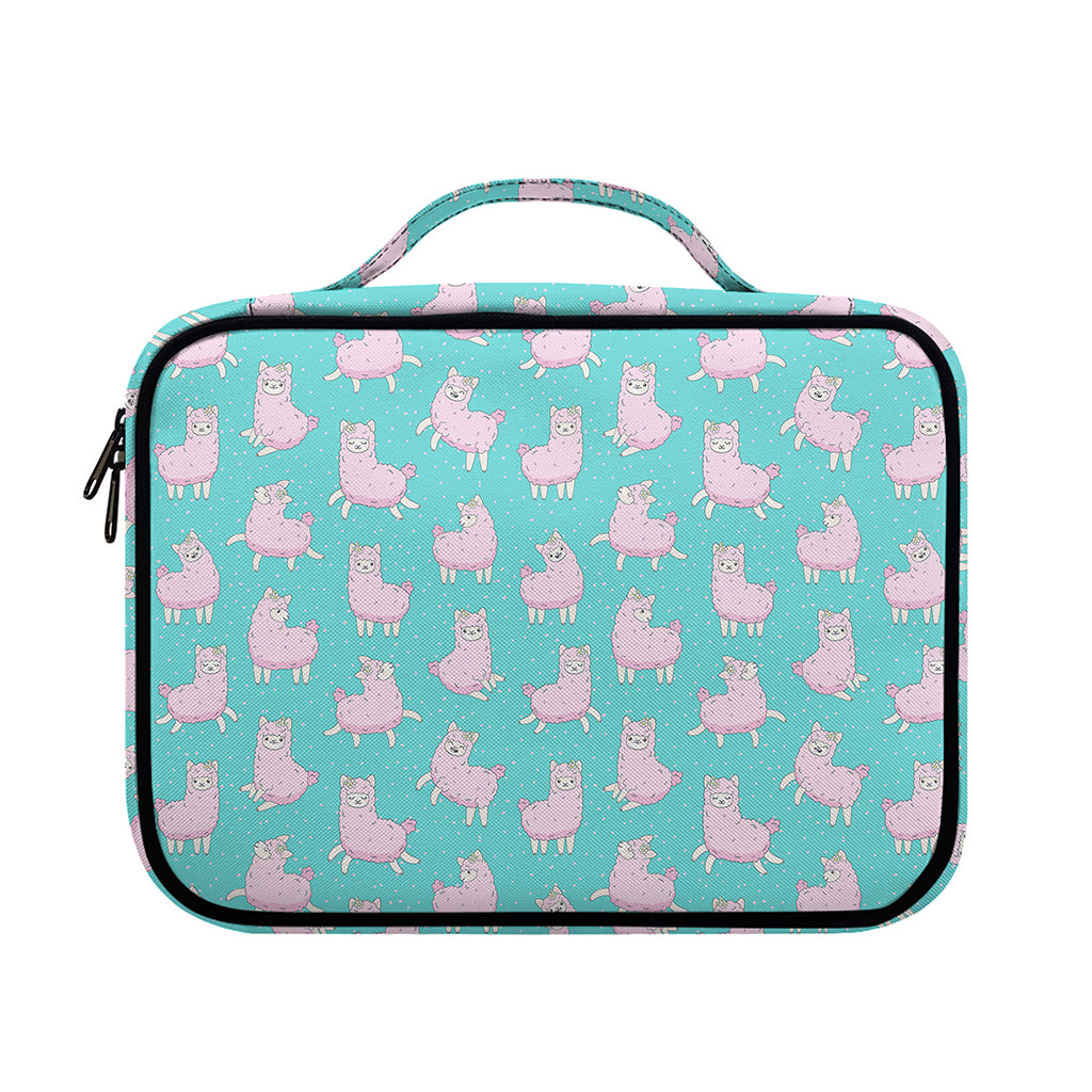 Cute Pink Llama Pattern Print Briefcase Bible Bag