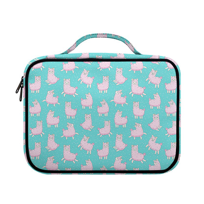 Cute Pink Llama Pattern Print Briefcase Bible Bag