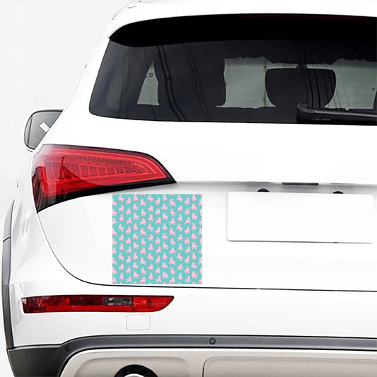 Cute Pink Llama Pattern Print Car Sticker