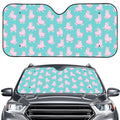 Cute Pink Llama Pattern Print Car Windshield Sun Shade