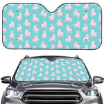 Cute Pink Llama Pattern Print Car Windshield Sun Shade